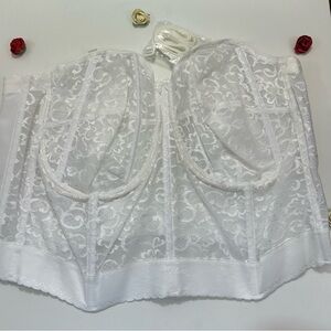 Goddess White Lace Bustier Set of 2 48DD NWOT
